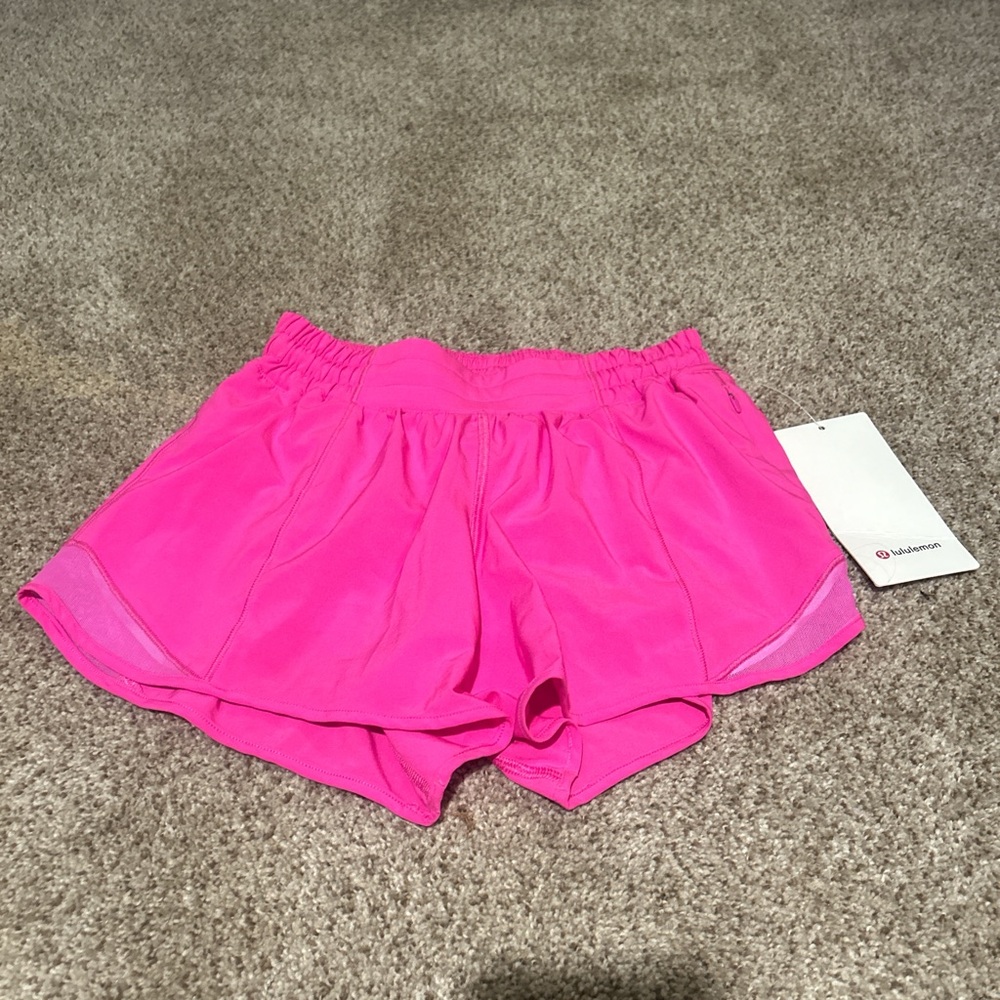 lululemon athletica Highlighter Pink Athletic Running Shorts